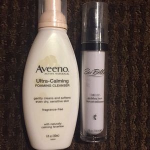 Ultra calming foaming cleanser/timeless age serum.